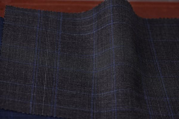 Loro Piana grey glenplaid fabric