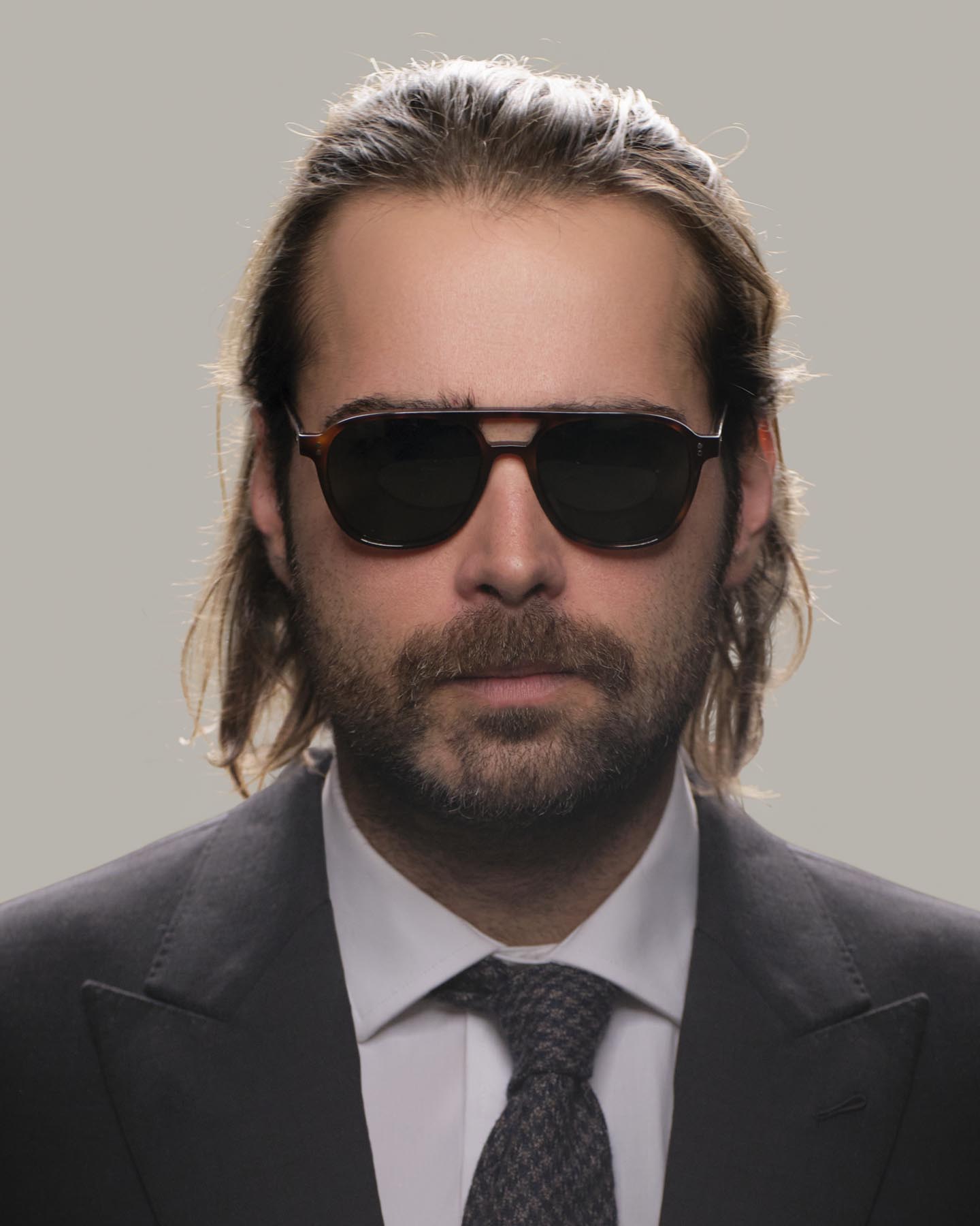 Man in Grayman and Company 155a ballistic aviator sunglasses